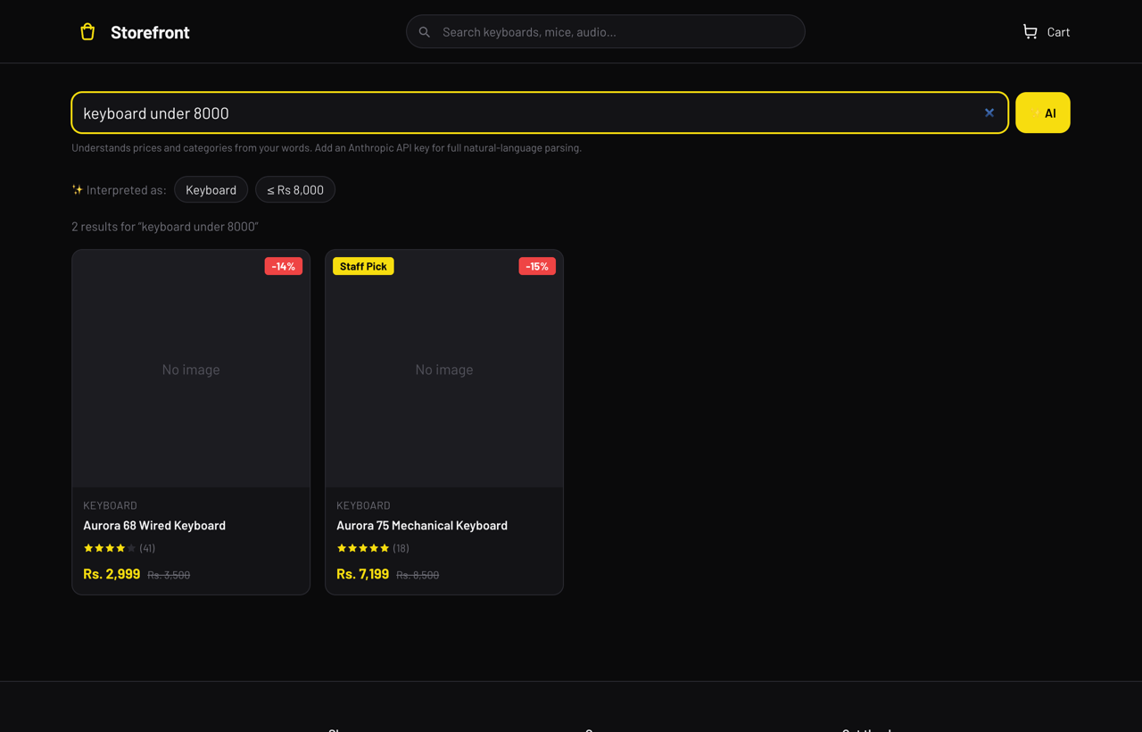 Laravel Inertia Storefront — e-commerce starter with AI natural-language product search