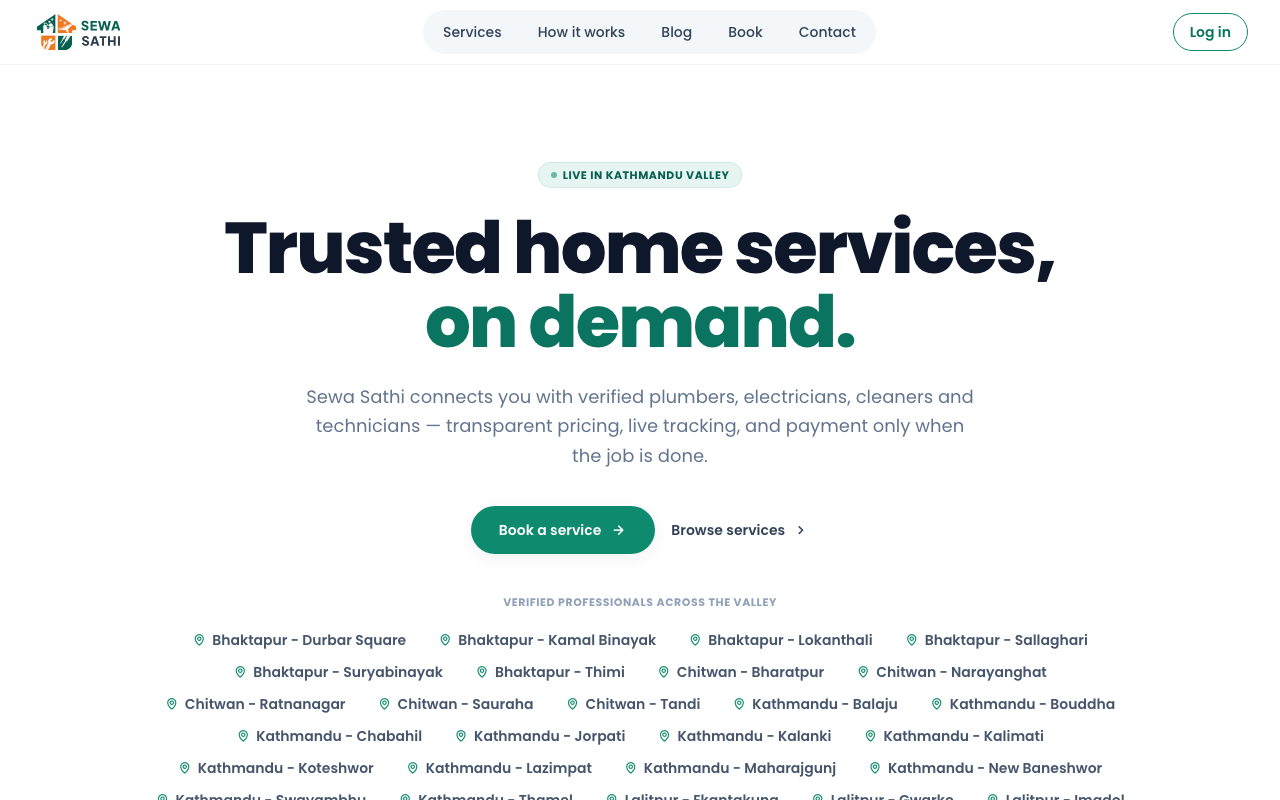 Sewa Sathi — on-demand home-services marketplace for Nepal